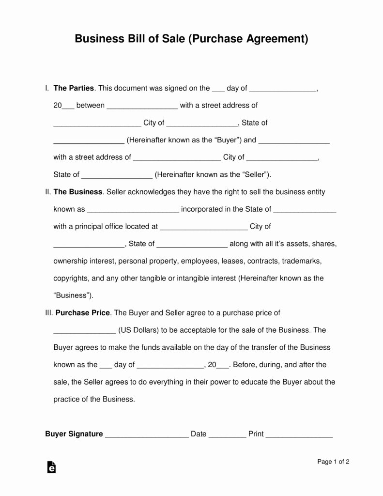 Shared Well Agreement Arizona Beautiful Free Business Bill Of Sale form Purchase Agreement