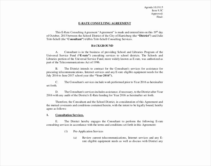Short form Consulting Agreement Fresh 16 Consulting Agreement Examples Pdf Doc