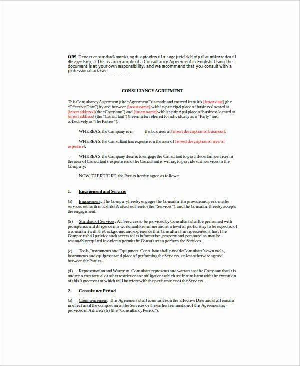 Short form Consulting Agreement Lovely 18 Consulting Agreement forms