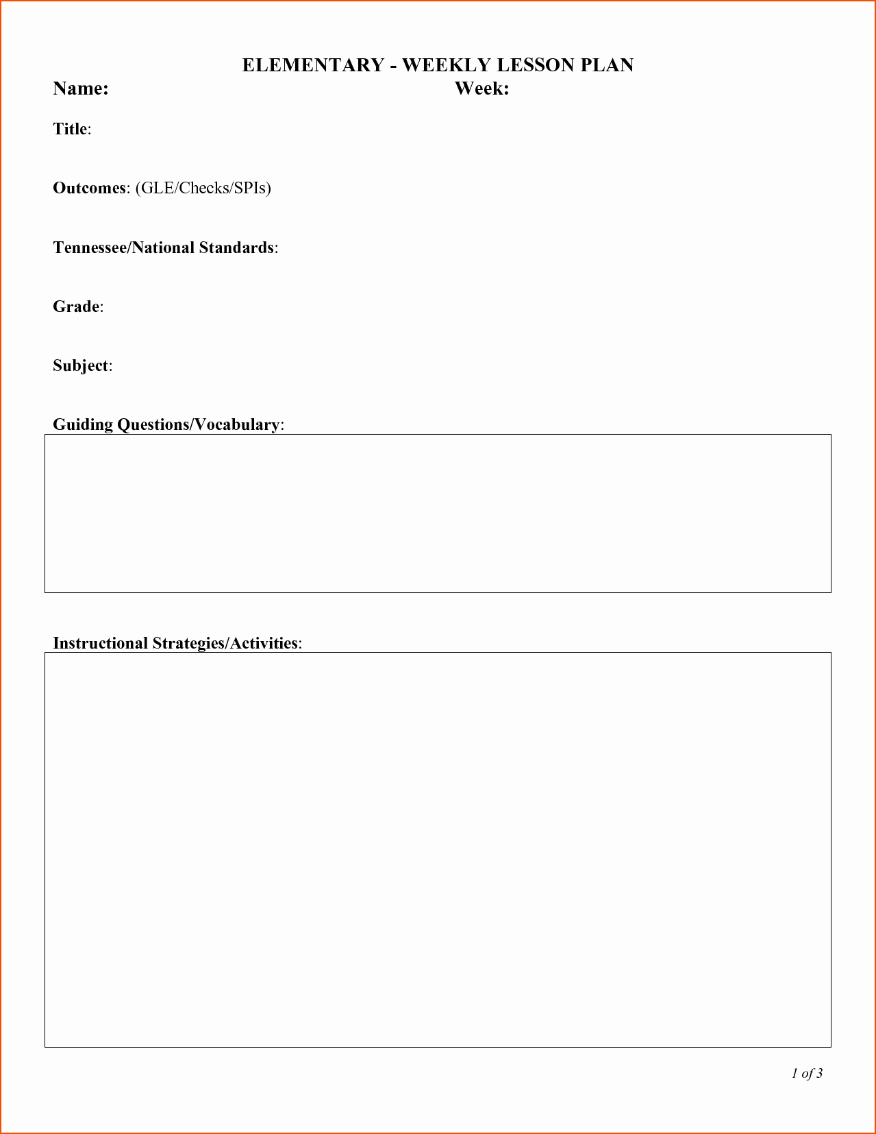 Simple Lesson Plan Template Beautiful 5 Easy Lesson Plan Template Bookletemplate