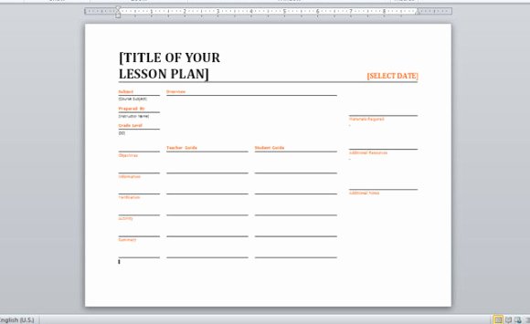 Simple Lesson Plan Template Word Beautiful Daily Lesson Planner Template for Word