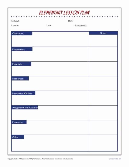 Simple Lesson Plan Template Word Unique Daily Single Subject Lesson Plan Template with Grid