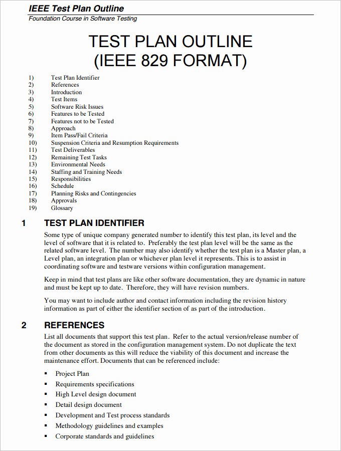 Simple Test Plan Template Best Of 6 Sample software Test Plan Templates Doc Pdf