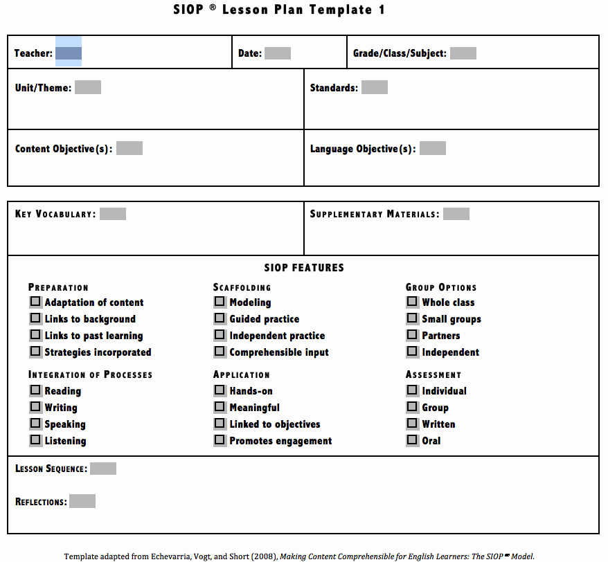 Siop Lesson Plan Template 1 Luxury Download Siop Lesson Plan Template 1 2