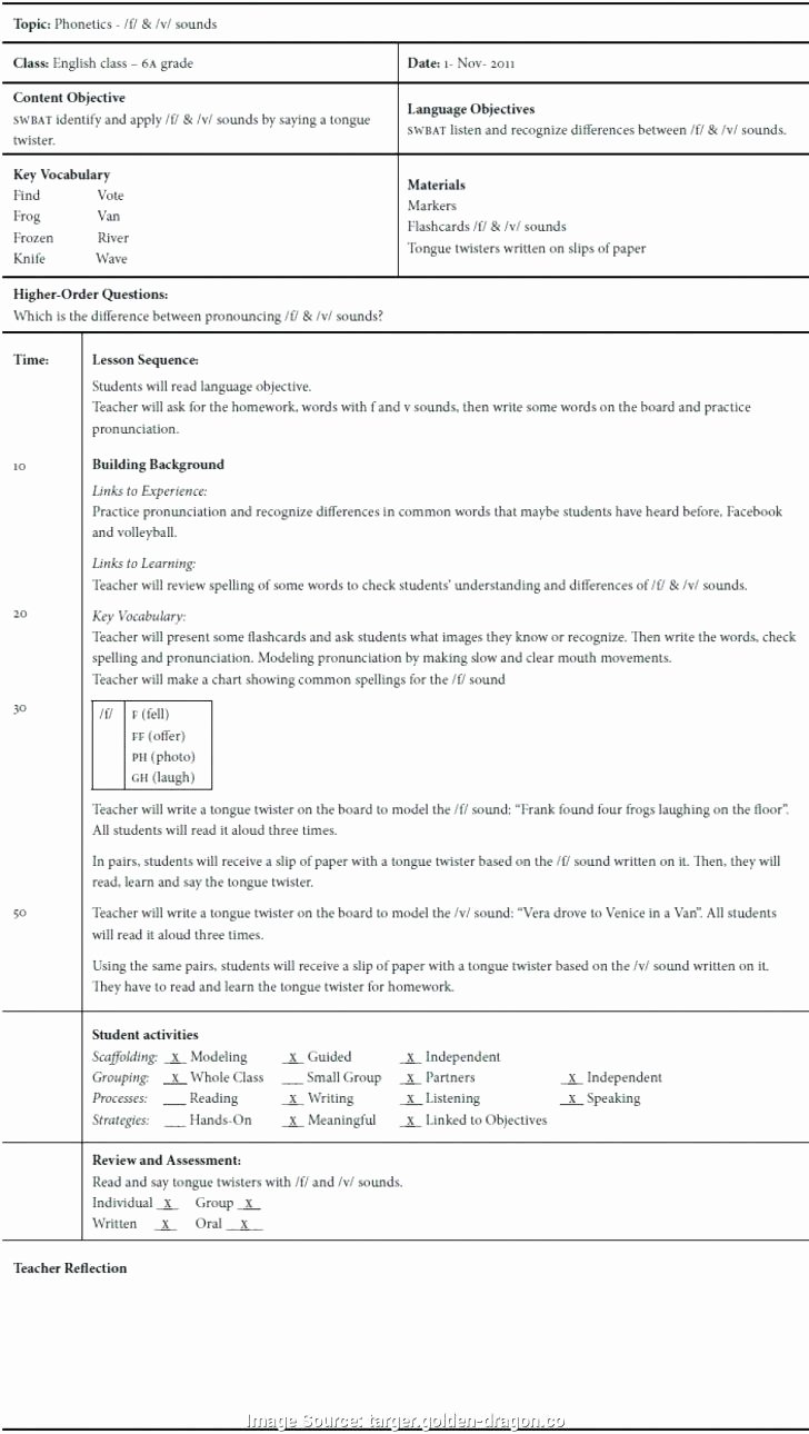 Siop Lesson Plan Template 2 Beautiful Siop Lesson Plan Example 2nd Grade for First