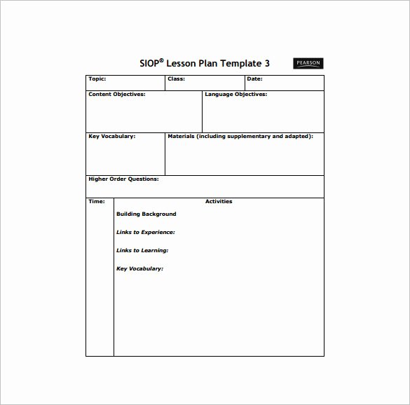 Siop Lesson Plan Template 2 Inspirational Template Gallery Page 2