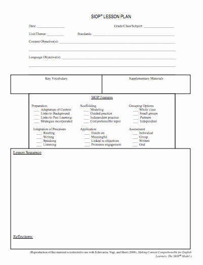 Siop Lesson Plan Template 3 Inspirational Here S A Helpful Siop Lesson Plan Template