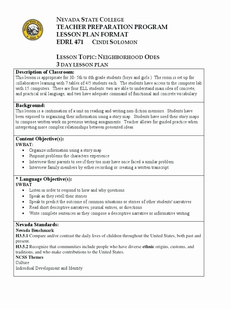 Siop Lesson Plan Template 3 New Siop Lesson Plan Examples First Grade Full Size Lesson