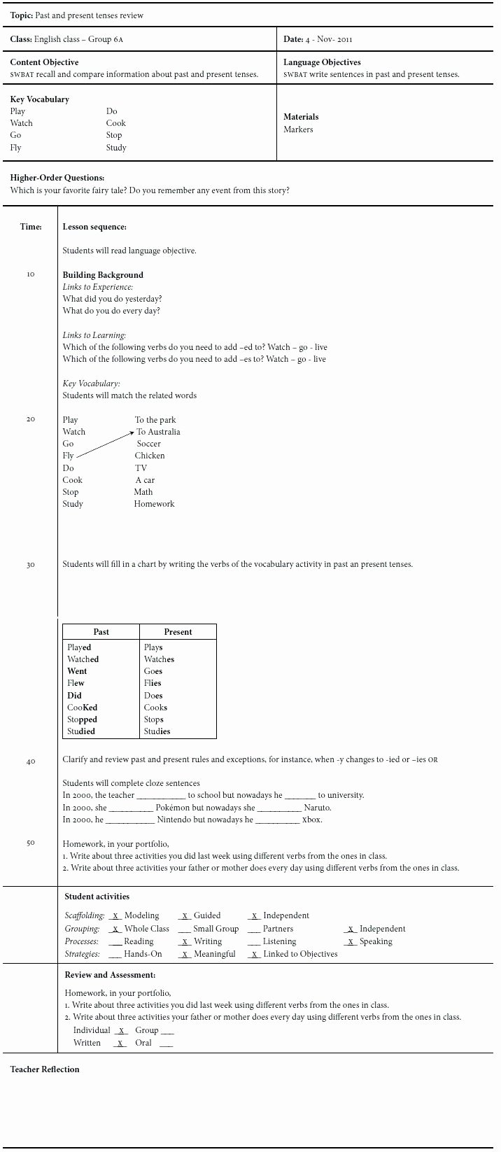 Siop Model Lesson Plan Template Best Of Siop Lesson Plan Example 2nd Grade and Checklist for