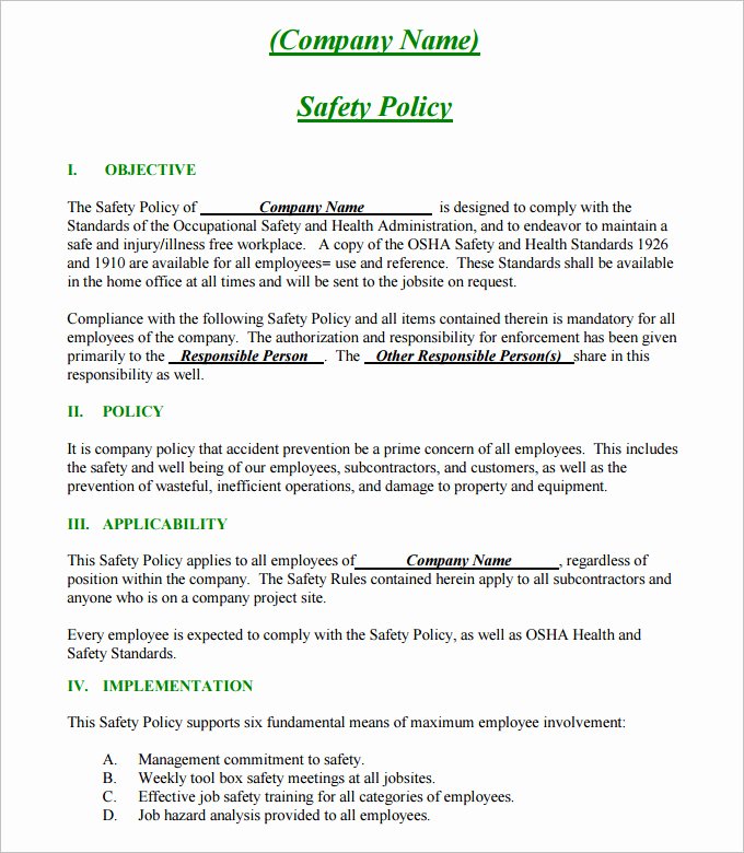 construction safety plan template