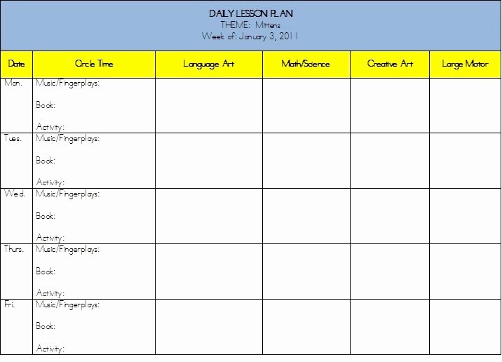 Small Group Lesson Plan Template New Planning Marvelous Mitten Activities for Preschool