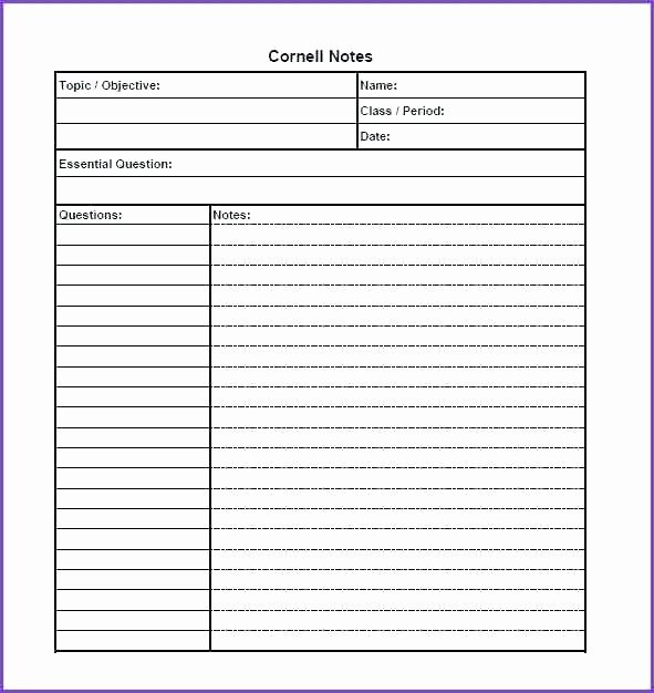 Soap Note Layout Awesome Blank Cornell Notes Printable