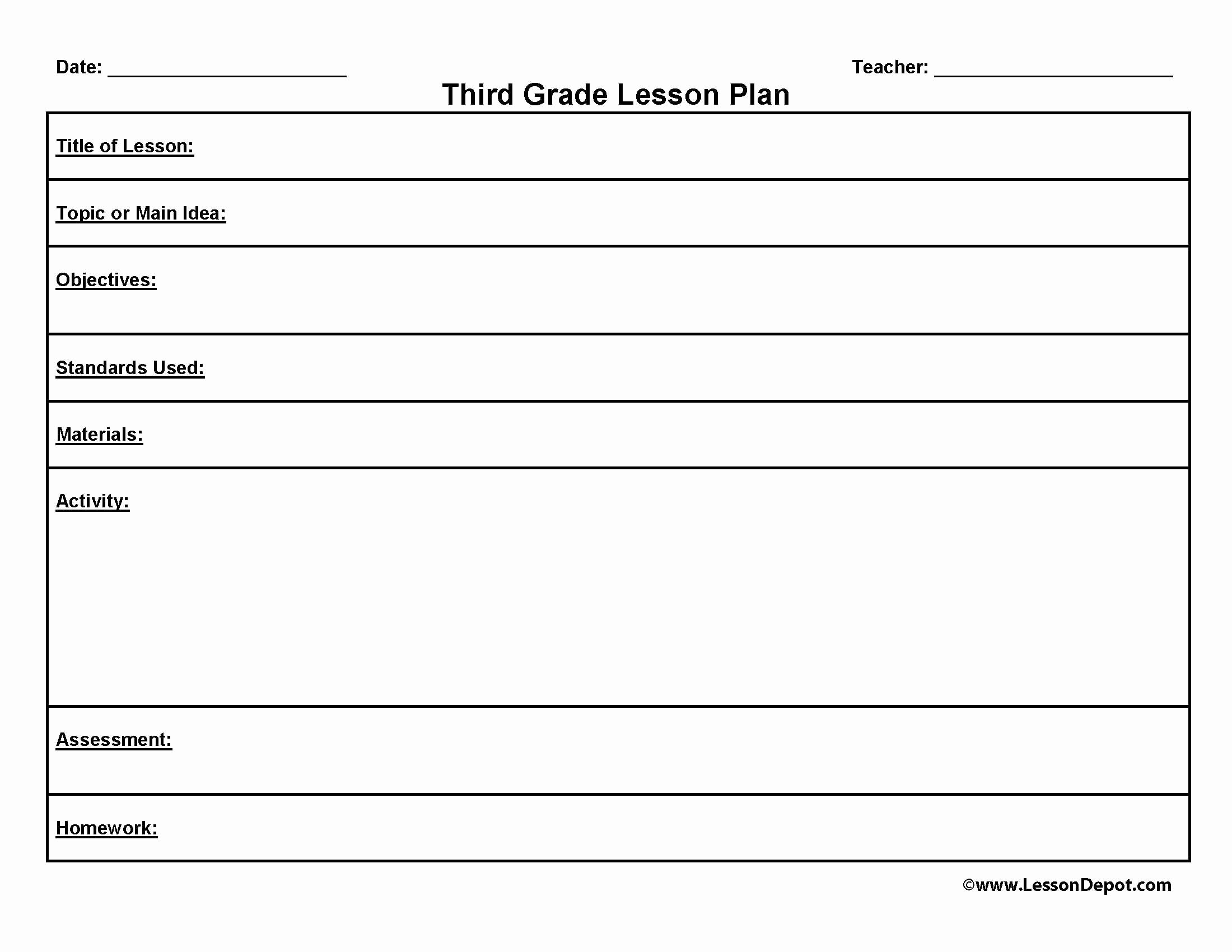 Social Studies Lesson Plan Template Luxury Third Grade Lesson Plan Template