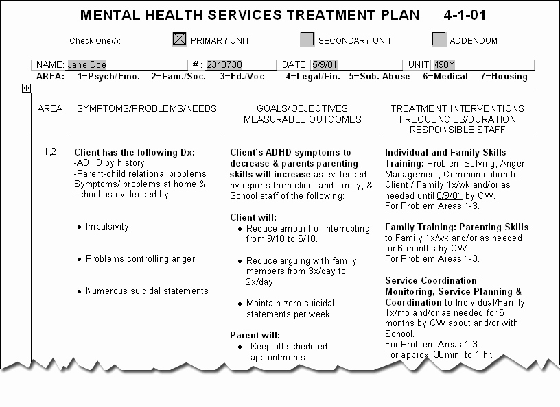 Treatment Plan Goals For Homelessness