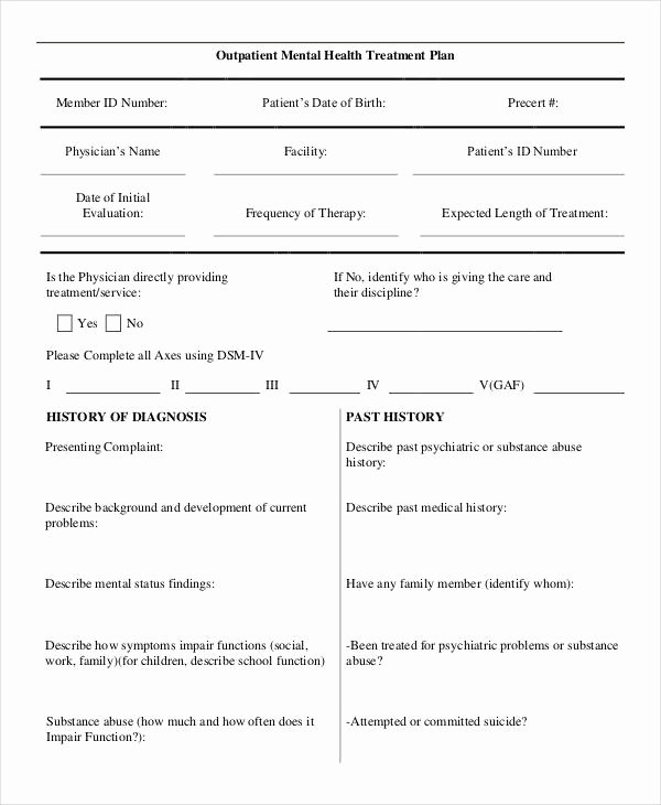 Social Work Treatment Plan Template Awesome social Work Treatment Plan Example – Free Download