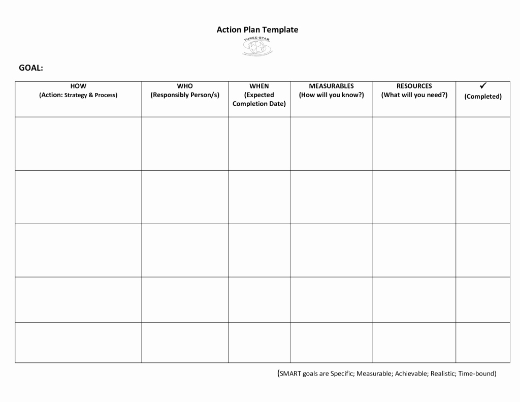 Social Work Treatment Plan Template Unique Very Simple Action Plan Template Word Example with Goal