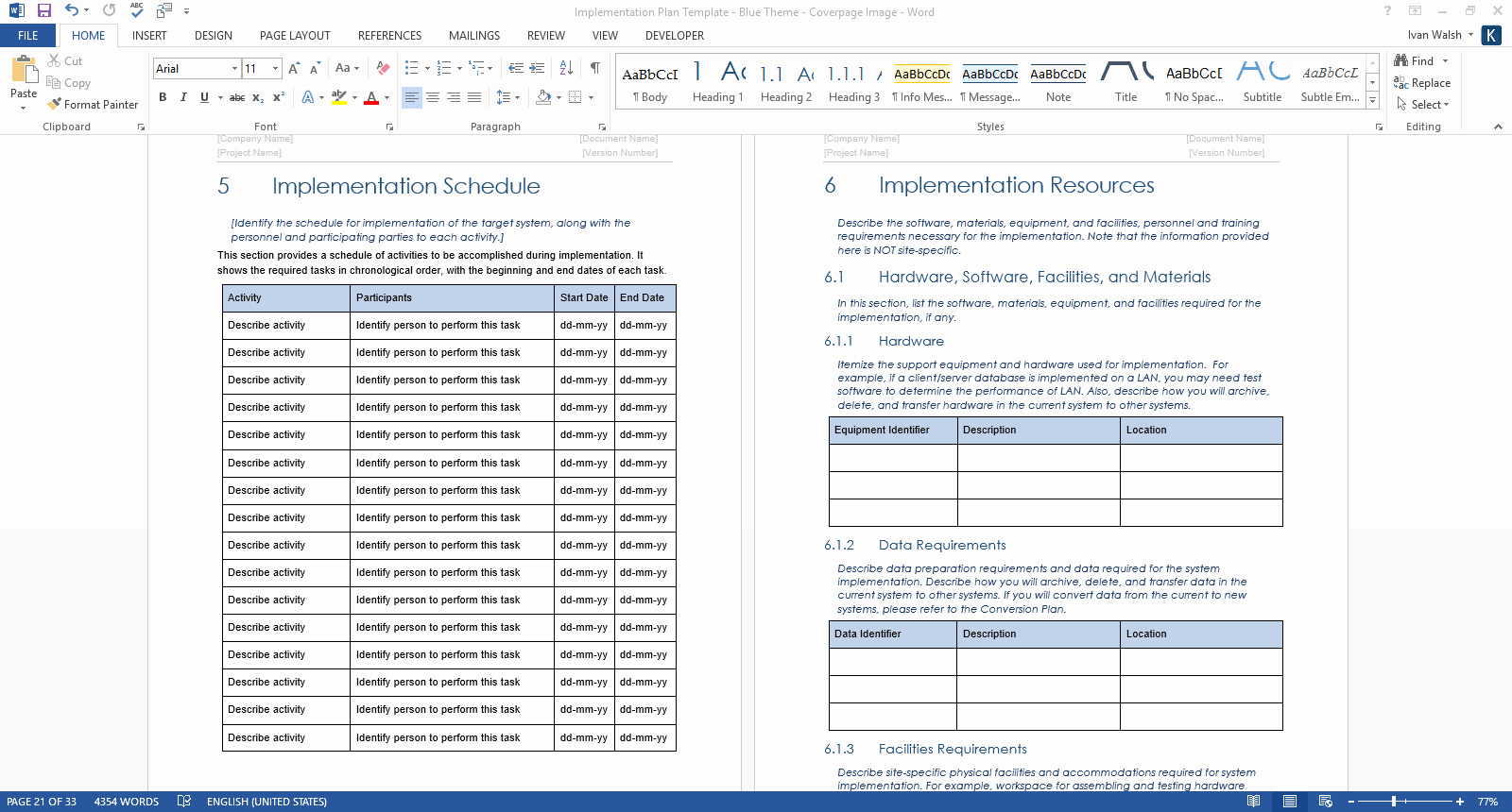 Software Implementation Plan Template New Implementation Plan Template Ms Word