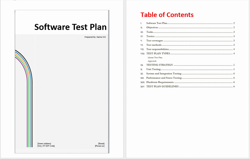Software Test Plan Template Beautiful software Test Plan Template Word Templates