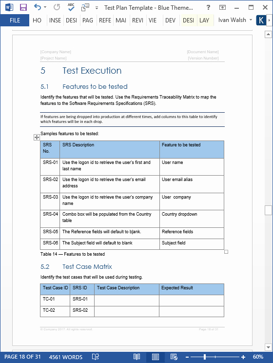 Software Test Plan Template Fresh Test Plan – Download Ms Word &amp; Excel Template