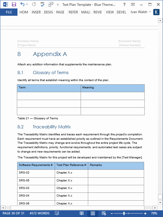 Software Test Plan Template New Test Plan – Download Ms Word &amp; Excel Template