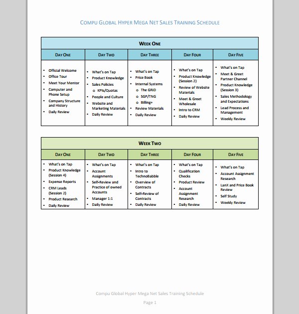 Software Training Plan Template Awesome Sales Training Plan Template
