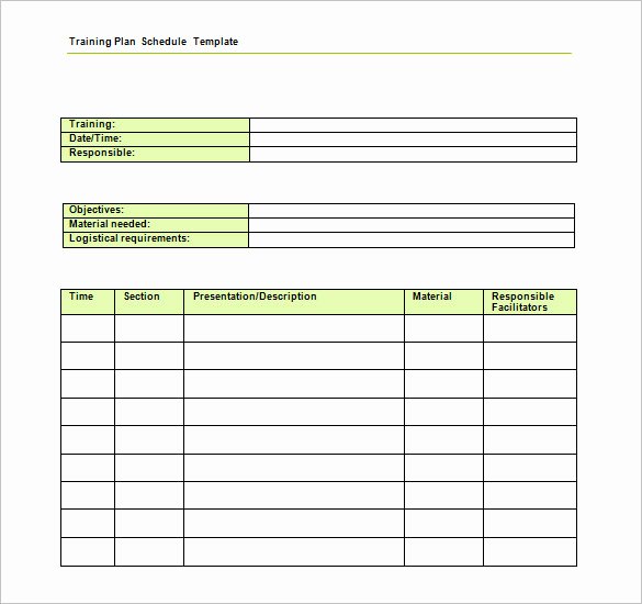 Software Training Plan Template Lovely Training Schedule Template 7 Free Sample Example