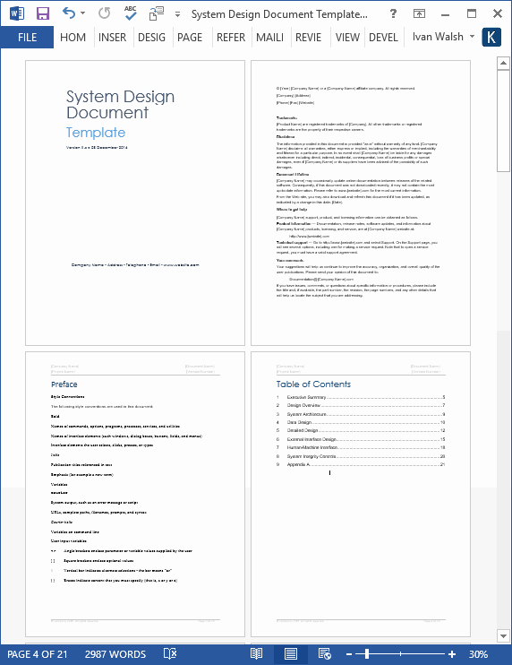Software Training Plan Template New System Design Document Templates Requirements