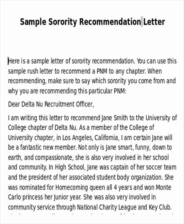 Sorority Recommendation Letter Example Best Of How to Get Re Mendation Letters for sororities