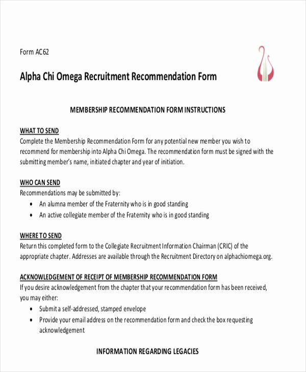 Sorority Recommendation Letter Template Inspirational 7 Sample sorority Re Mendation Letters Pdf Doc