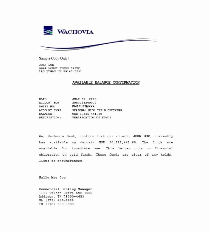 Source Of Funds Letter Template Beautiful 25 Best Proof Of Funds Letter Templates Template Lab