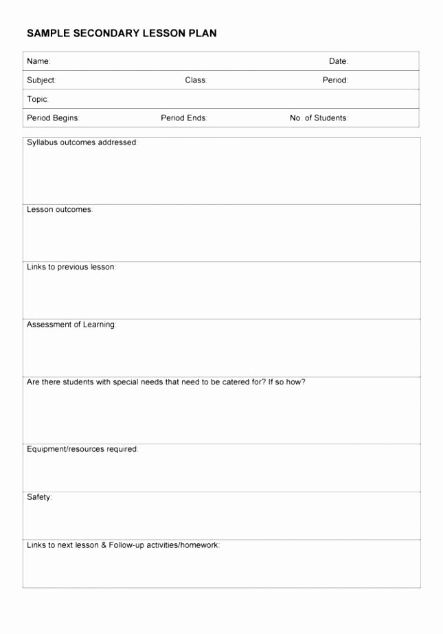 Special Education Lesson Plan Template Fresh 9 Special Education Teacher Lesson Plan Template Upyrw