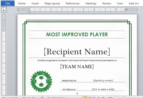 Sports Certificate Wording Best Of Printable Sports Certificate Template for Word