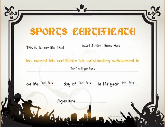 Sports Certificate Wording Best Of Sports Certificate Templates for Ms Word