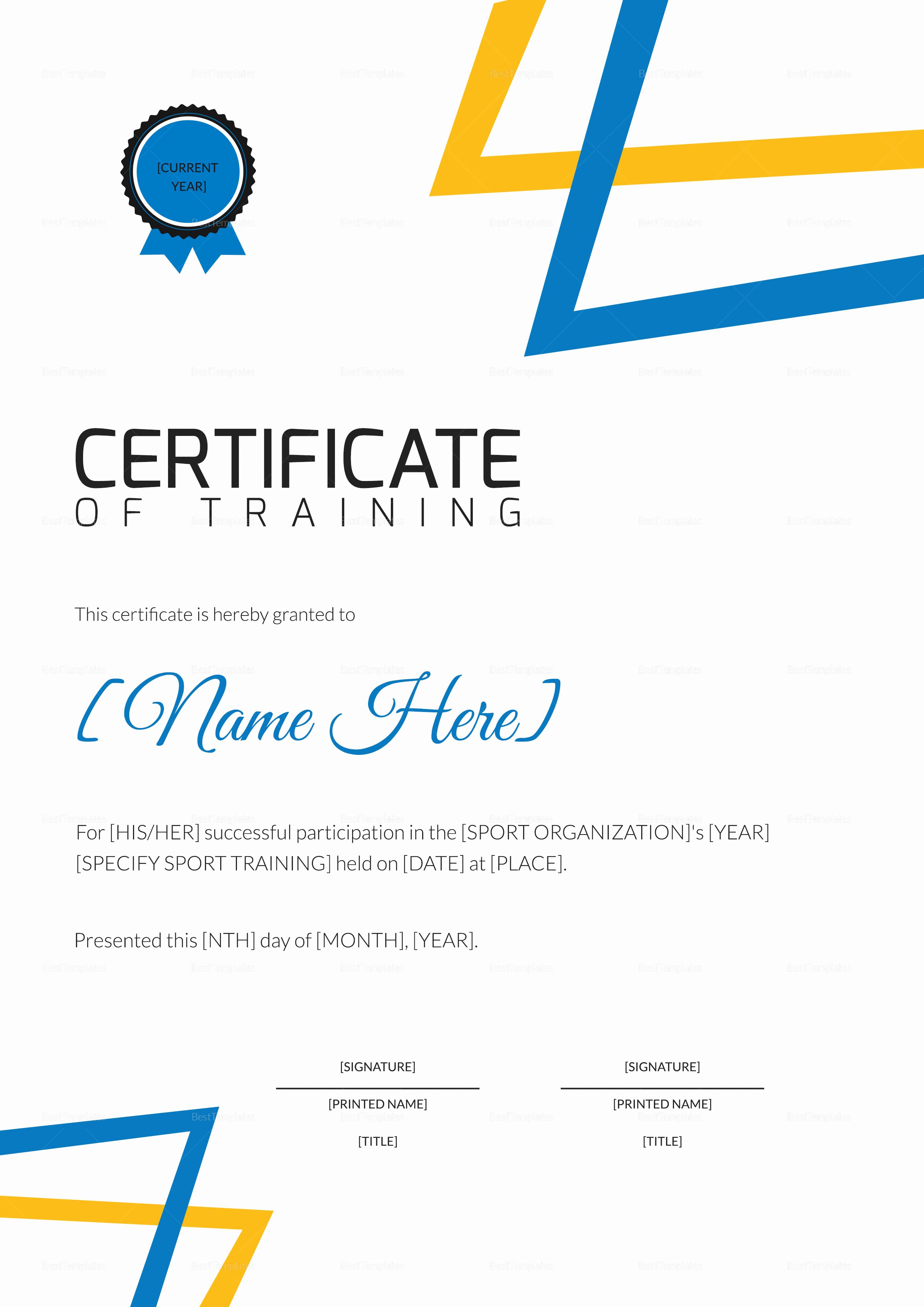 Sports Certificate Wording Fresh Sports Training Participation Certificate Design Template