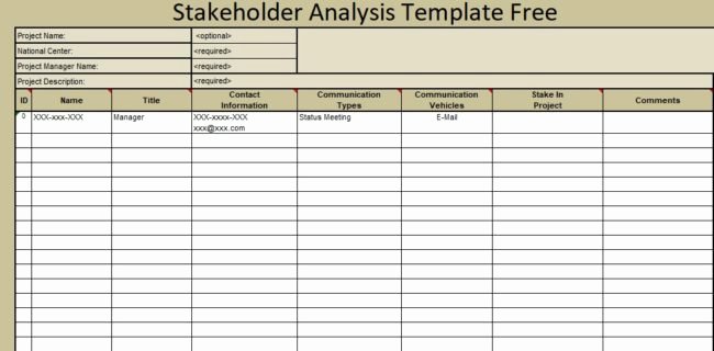 Stakeholder Management Plan Template Unique Stakeholder Analysis Template Free