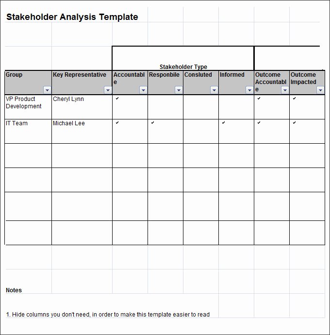 Stakeholder Management Plan Template Unique Stakeholder Analysis Template