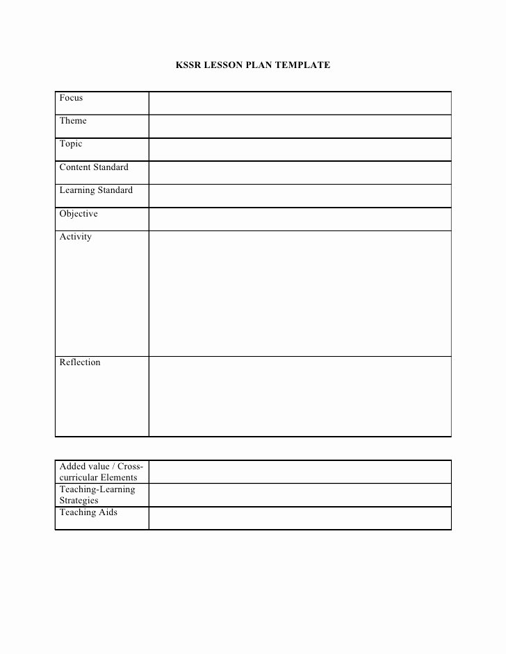 Standard Based Lesson Plan Template Awesome Kssr English Lesson Plan Template