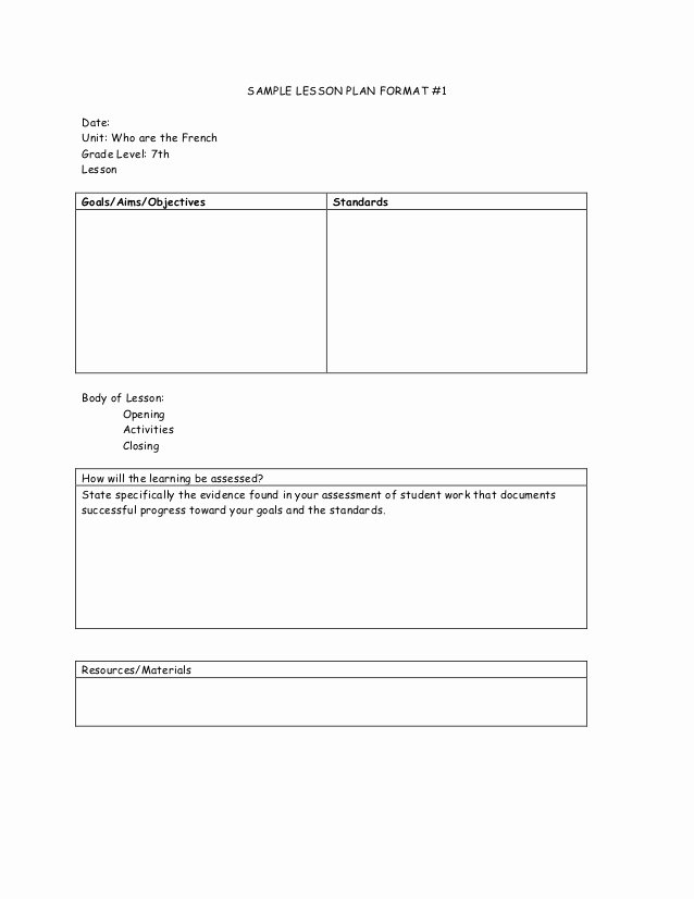 Standard Based Lesson Plan Template Best Of Obe Lesson Plan format