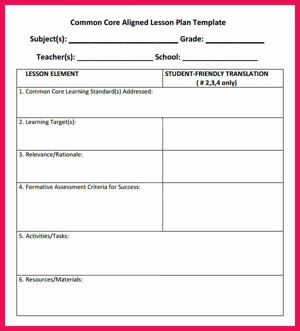 Standard Based Lesson Plan Template Best Of Sample Lesson Plan Template