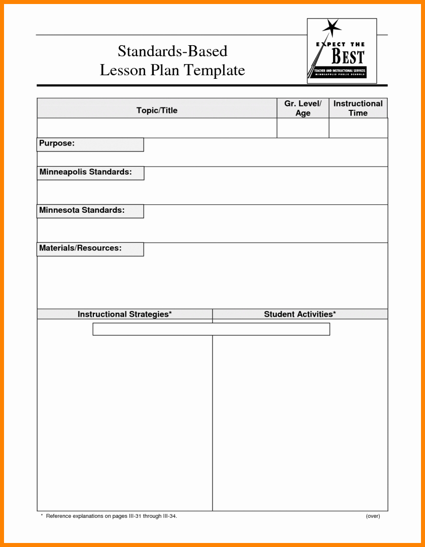 Standard Based Lesson Plan Template Inspirational Standards Based Lesson Plan format Template – Effective