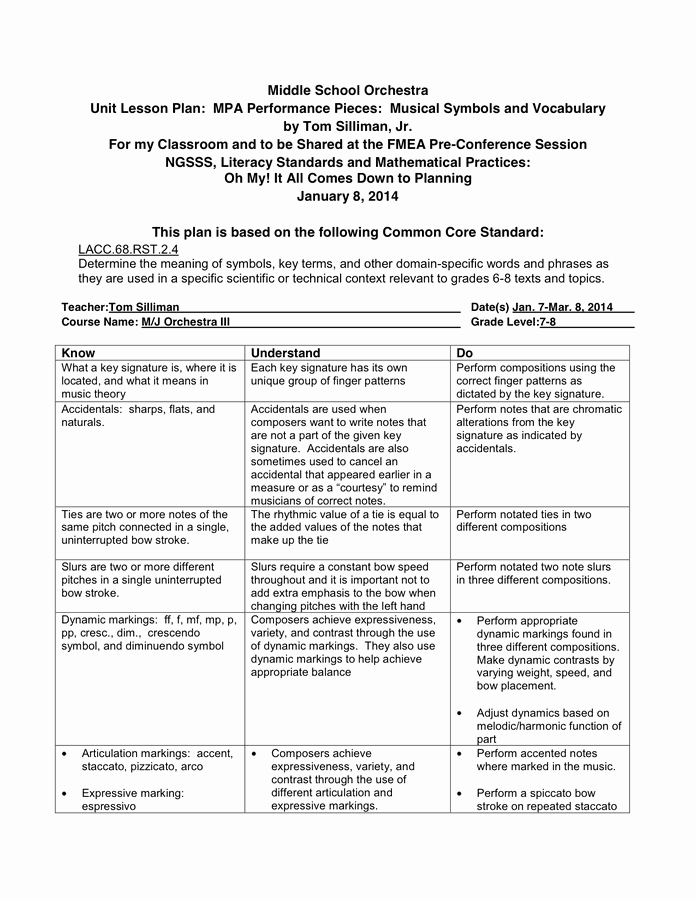 Standard Based Lesson Plan Template New Lesson Plan Template In Word and Pdf formats