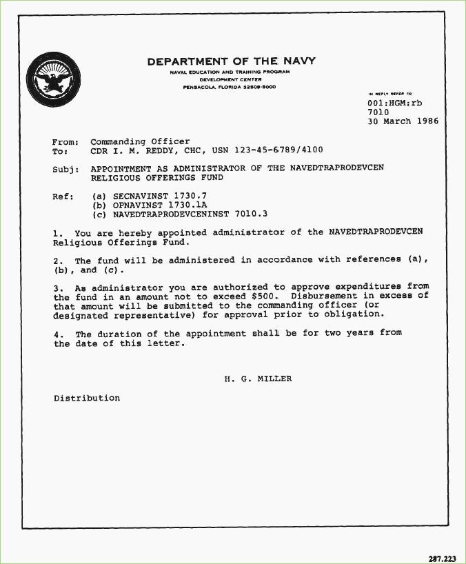 naval format letter template