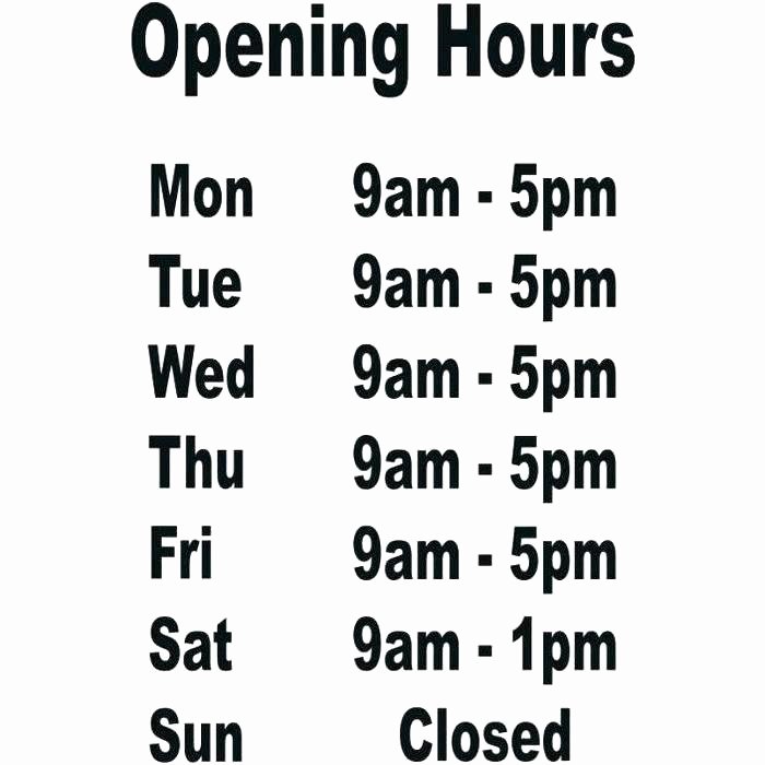 Store Hours Template Word Beautiful Fice Hours Sign Template Opening Hours Template Word