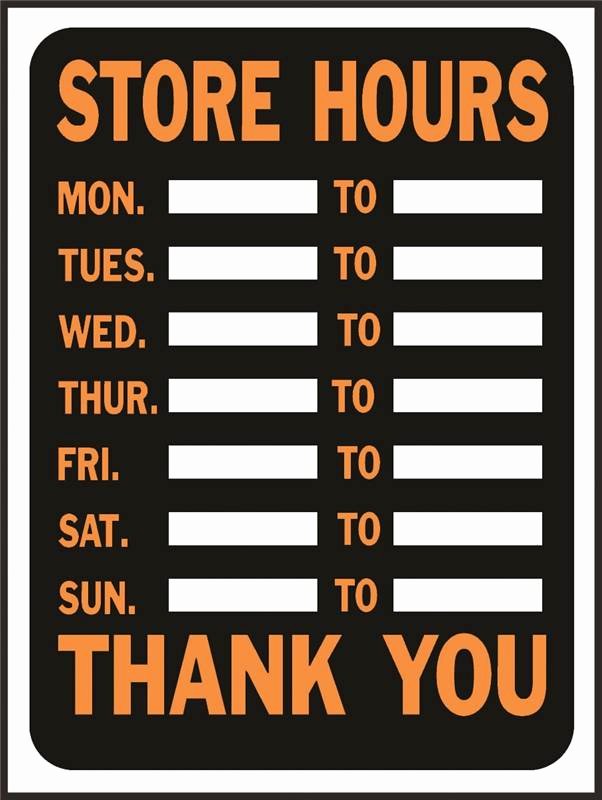 35 Store Hours Template Word Hamiltonplastering