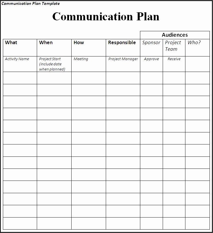Strategic Communication Plan Template Inspirational Munications Plan Template