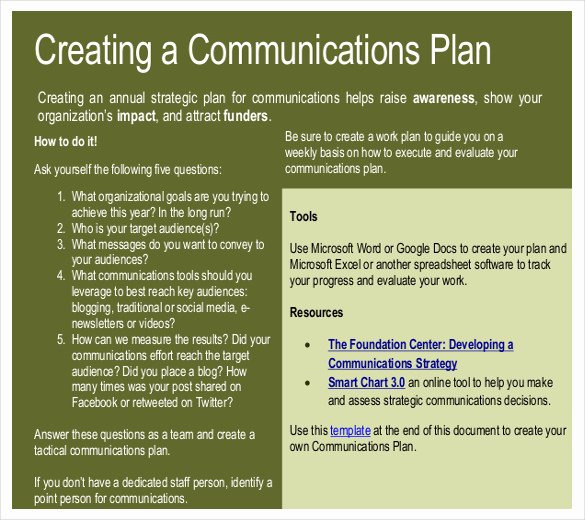 Strategic Communication Plan Template New 12 Munication Strategy Templates Free Sample