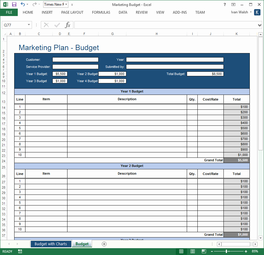 Strategic Plan Template Excel New Marketing Plan Template – 40 Page Ms Word Template and 10
