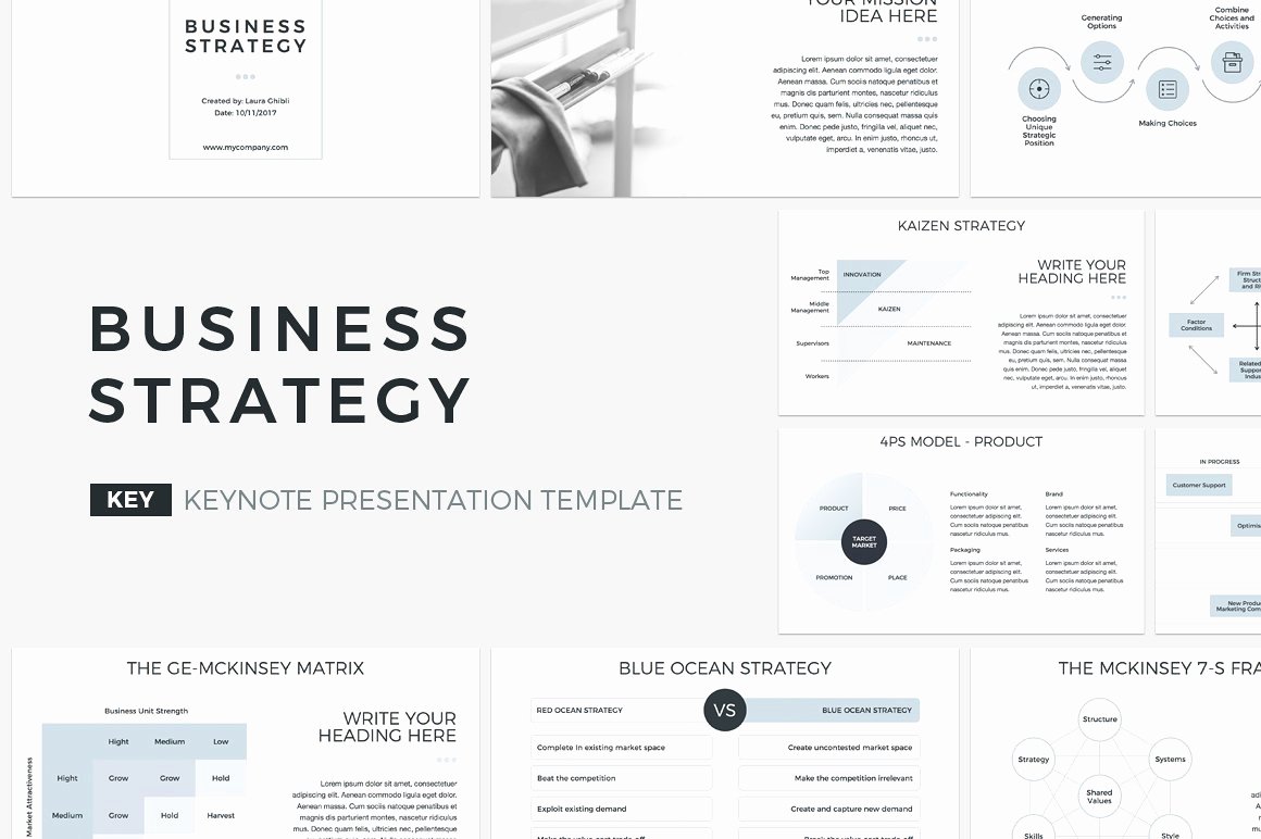 Strategy Business Plan Template Beautiful Business Strategy Keynote Template Presentation