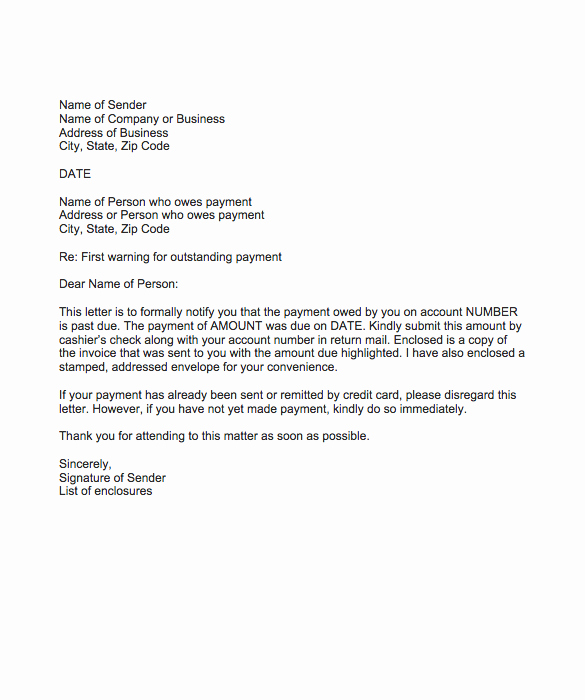Strong Demand Letter for Payment Awesome Warning Letter for Outstanding Payment