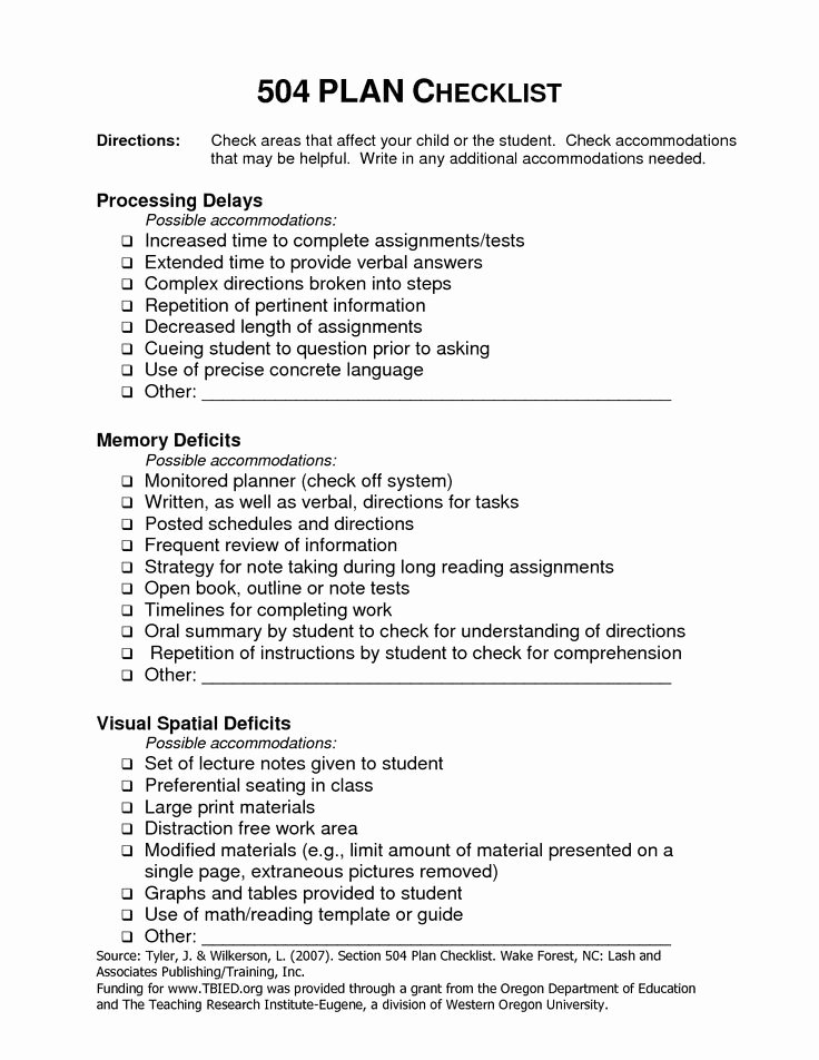 Student Education Plan Template Elegant 504 Education Plan Examples Cool for School